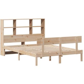 vidaXL Cama Con Estanter&iacute;a Sin Colch&oacute;n Madera Maciza De Pino 160x200cm Vidaxl