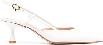 Gianvito Rossi point toe slingback leather pumps - women - Calf Leather/Calf Leather/Calf Leather - 35.5 - White