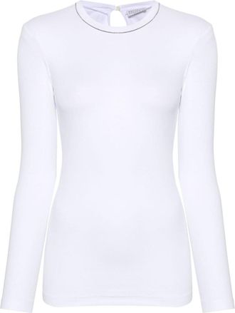 Brunello Cucinelli White Cotton long sleeves t-shirt