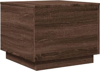 vidaXL Vidaxl - Mesa De Centro Con Luces Led Marr&oacute;n Roble 50x50x40 Cm