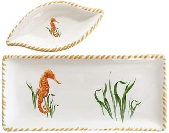 ABBIAMO TUTTO Seahorse Narrow Small Tray & Dipping Bowl Set