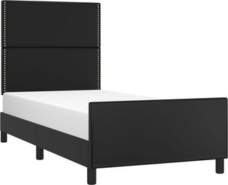 vidaXL Vidaxl - Estructura De Cama Sin Colch&oacute;n Cuero Sint&eacute;tico Negro 90x200 Cm