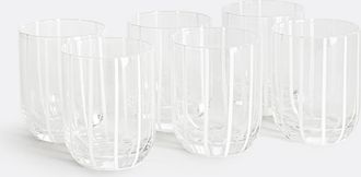 La Redoute Interieurs Set van 6 wit gestreepte waterglazen, DELVI