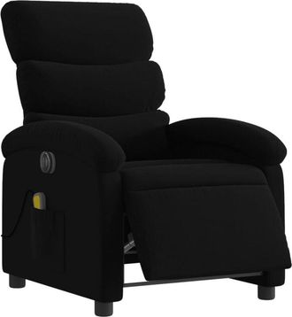 vidaXL Sill&oacute;n Reclinable De Masaje El&eacute;ctrico Tela Negro Vidaxl