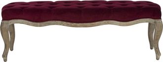 Safavieh Banco en roble/lino, merlot