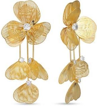 Eye Candy Los Angeles Monica Flower Drop Earrings in Gold at Nordstrom Rack