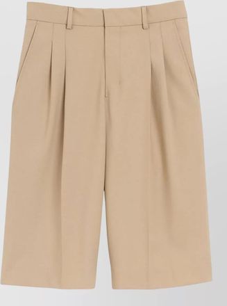 Ami wool bermuda shorts pleated pockets belt loops