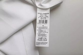 Dolce & Gabbana White Cotton Round Neck Short Sleeve Mens T-shirt