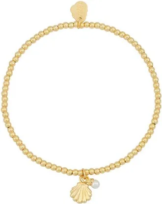 Estella Bartlett Sienna Seashell Pendant Bracelet in Gold at Nordstrom