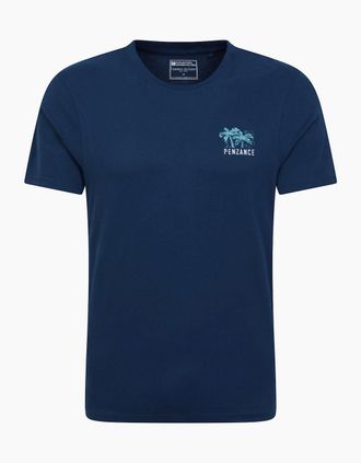 Mountain Warehouse Mens Mountain Warehouse Mens Penzance Printed Organic T-Shirt - Navy - Size: 38
