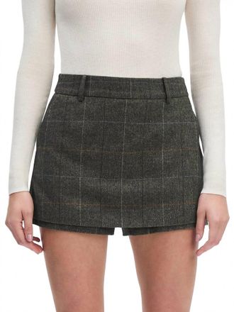 Favorite Daughter Spencer Plaid Skort In Mocha Plaid