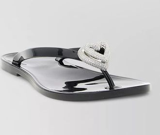 Mach & Mach double heart sandals flat sole open toe
