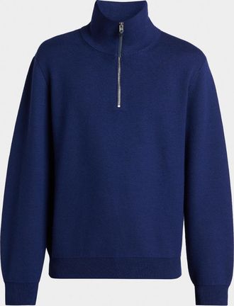 Tom Ford Men & apos;s Double-Face Half-Zip Sweater