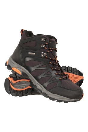 Mountain Warehouse Trekker II Mens Softshell Boots with Heel & Toe Bumpers Waterproof Hiking Shoes Black