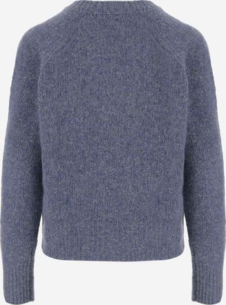 Allude Womens Cashmere Sweater Blue