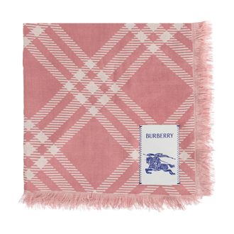 Burberry Winter Scarves, unisex, Pink, Size: ONE SIZE Wide Check Wool Silk Scarf