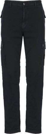 Stone Island Katoenen broek - Heren - Slim Fit Broeken - Blauw - W33 - Katoen - Broeken
