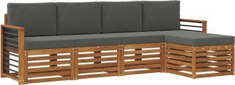 vidaXL Conjunto De Sof&aacute;s De Exterior 5 Uds. Natural Y Antracita Vidaxl