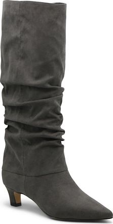 Charles by Charles David Access Slouch Pointed Toe Kitten Heel Boot in Charcoal at Nordstrom, Size 9.5