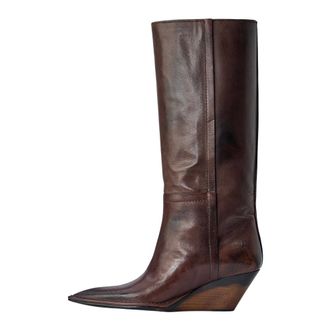 CAPASA MILANO Botas de Cuero Hasta la Rodilla Camperos - Shoes - Mujer - Marr&oacute;n - 38 EU