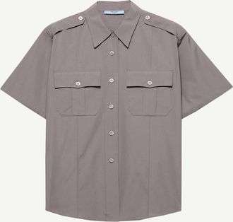 Prada Short-Sleeve Cotton Utility Shirt