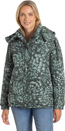 Klass Camouflage Printed Short Puffer Jacket - CAMO/FLORAL - L