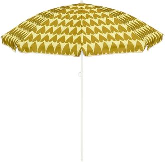 MiCa Decorations Sombrilla con corazones de tela marr&oacute;n D160