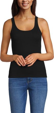 Lands End Micro Rib Go-To Layering Tank in Black at Nordstrom, Size X-Small