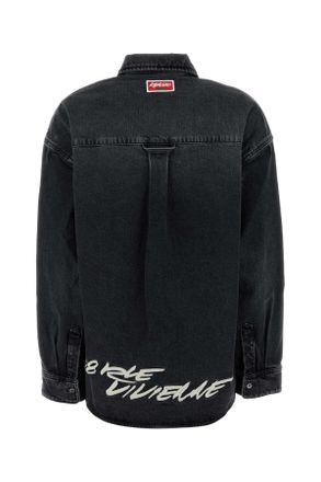 Kenzo Womens Black Stretch Denim Shirt Mediumstoneblackdenim Exterior: Cotton Elastane Camicie