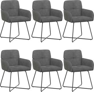 vidaXL Sillas De Comedor 6 Uds. Terciopelo Gris Oscuro Vidaxl