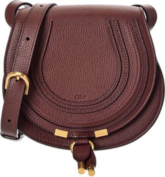 Chlo&eacute; Marcie Small Leather Saddle Bag