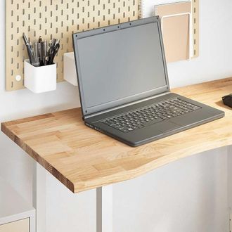 Berkfield Home Desk Top Untreated 100x60x2.5 cm Solid Wood Oak Rectangular in Brown