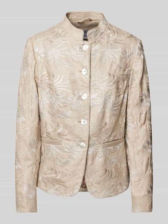 White Label Leinenblazer mit Stehkragen in Sand, Gr&ouml;&szlig;e 52