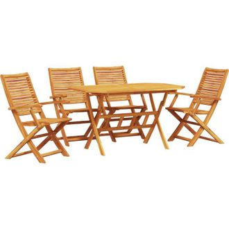 vidaXL Vidaxl Juego De Comedor De Jard&iacute;n 5 Piezas Madera Maciza De Acacia