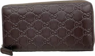 Gucci Brown Leather Long Wallet (Bi-Fold) (Pre-Owned)