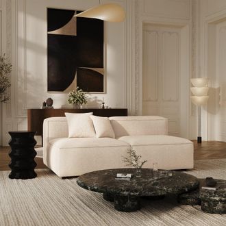 Sia Home Sof&aacute; derecho de terciopelo chenilla crema