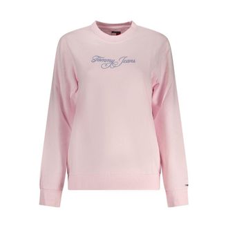 Tommy Hilfiger Rosa Katoenen Dames Sweater
