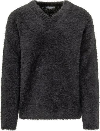 Dolce & Gabbana Black V Neck Sweater