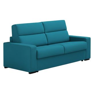 Dmora Sof&aacute; Cama 3 Plazas Marcon, Desenfundable, Con Almacenaje Hecho En Italia, Lavable, 220x95 Cm Azul