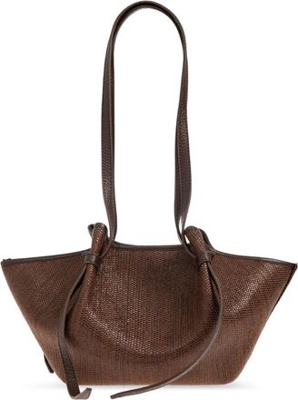 Yuzefi Shoulder Bags, female, Brown, Size: ONE SIZE Mochi Woven Raffia-Fudge