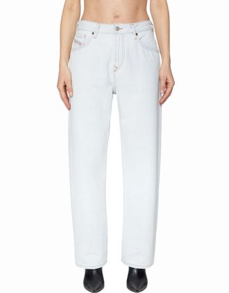 Diesel Womens DIESEL 1999 0079Z Womens Denim Jeans Loose Fit Mid Waist Straight Leg Blue Pants - Size: 14/34in