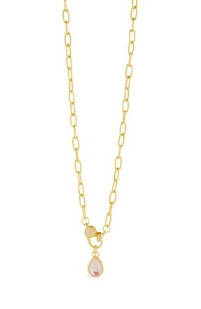 Sterling Forever Tay Moonstone Charm Pendant Necklace in Gold at Nordstrom