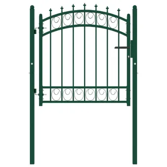 Berkfield Home Fence Gate with Spikes Steel 100x100 cm Green