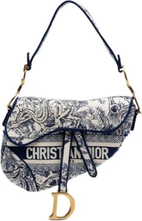 Dior Pre-owned The Saddle Shoulder Bag - Dames - Vintage Schoudertas - Blauw - ONE Size - Vintage