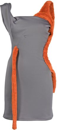 Ottolinger faux-fur trim sleeveless minidress - women - Polyamide/Polyester/Elastane - S - Grey