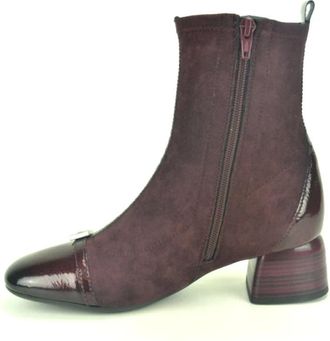 Hispanitas Bordo Combi Botje 4cm - Dames - Laarzen met Hak - Bruin - 37 EU - Schoenen