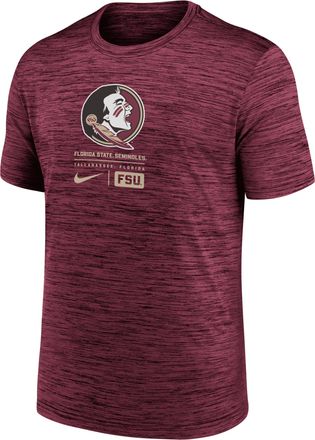 Nike Florida State Seminoles Campus Center Block Velocity Nike Mens Dri-FIT College T-Shirt in Red | NKPQ69XFTN-9JV