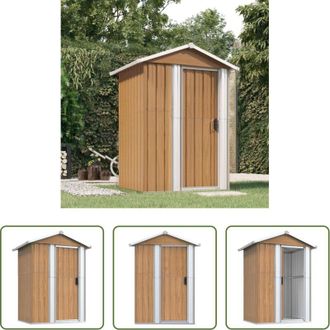 vidaXL vidaXL Stoccaggio allaperto - Casetta da giardino marrone 126x97,5x177 cm in acciaio zincato