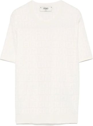 Fendi Maglia A Maniche Corte In Cotone E Viscosa Ff-Donna