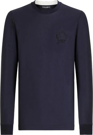 Dolce & Gabbana T-shirt girocollo a maniche lunghe - Blu